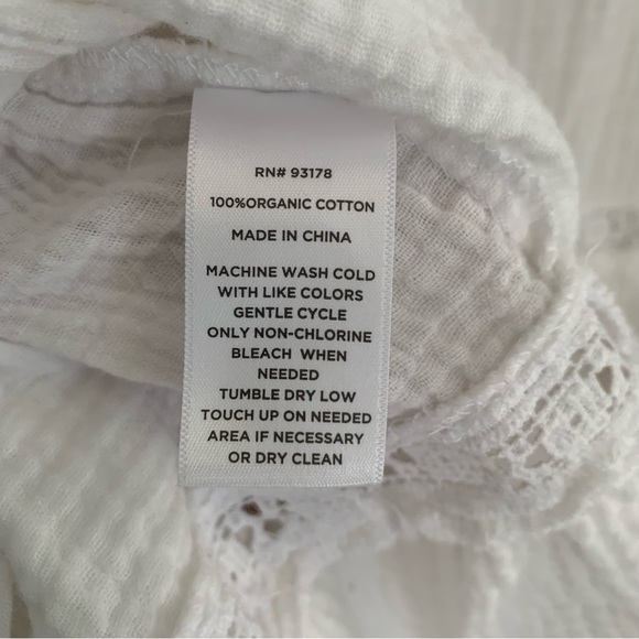 Magaschoni 100% Organic Cotton Peasant Tiered Midi Dress Size S - Picture 14 of 14